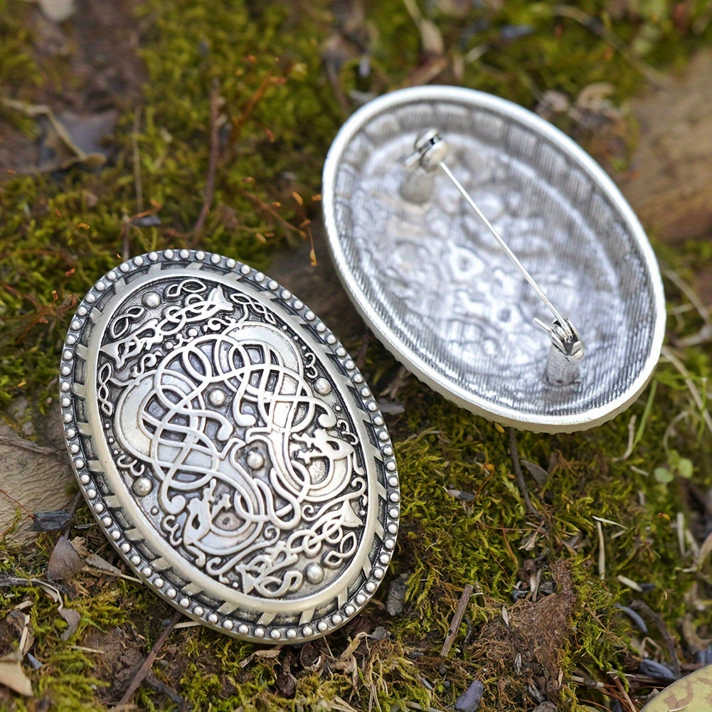 Antique Viking Dragon Brooch Amulet Design for Festival Jewelry Gift