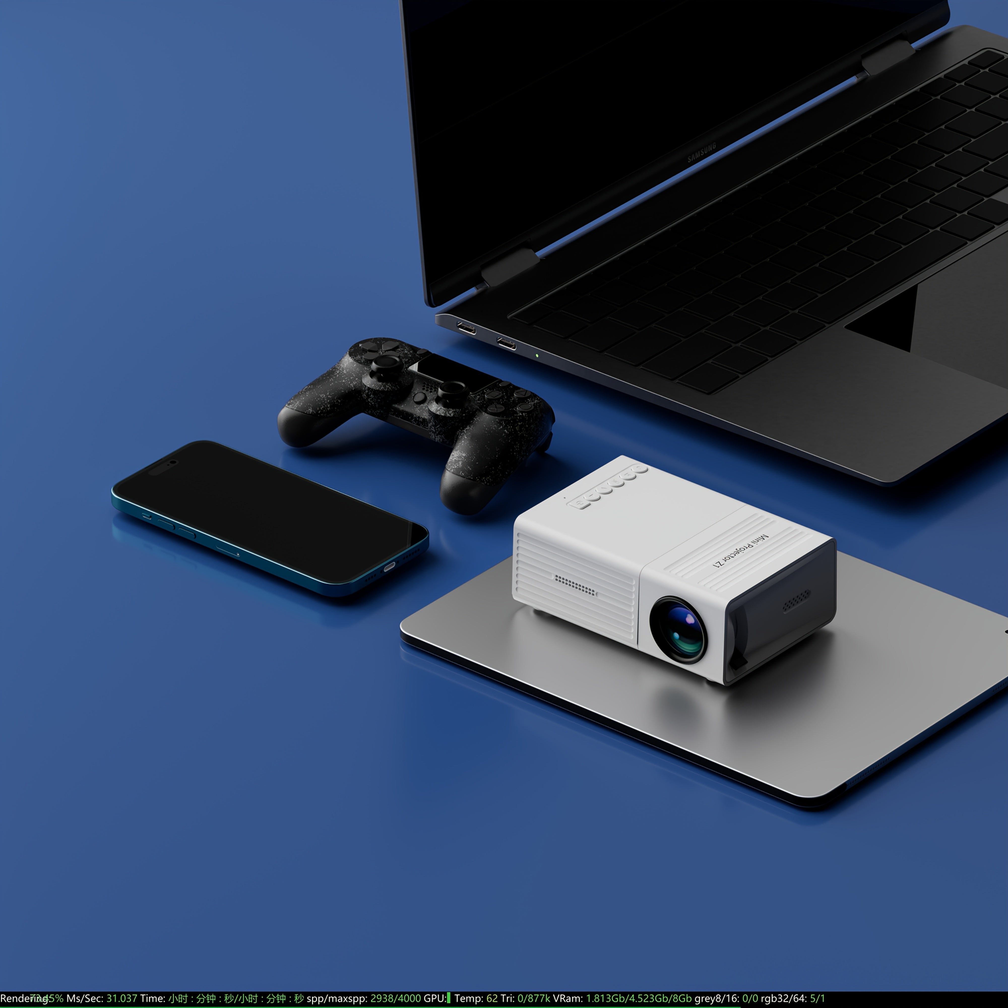 Smartphone Projector Compact 3D 1080P Support USB TV Stereo Audio