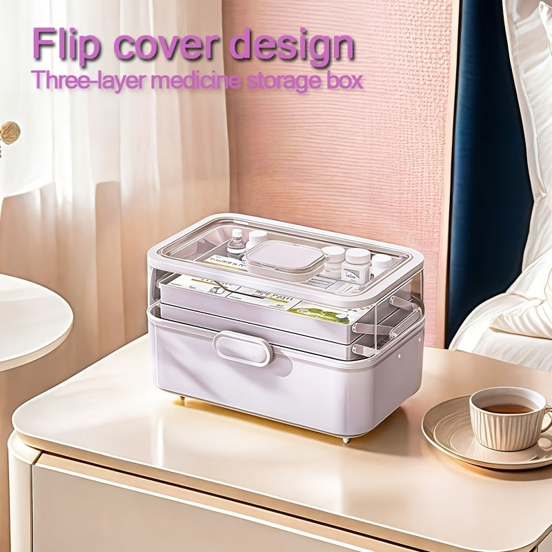 Organizador de medicamentos de plástico ABS de 3 niveles para viajes en autocaravana y preparación para emergencias
