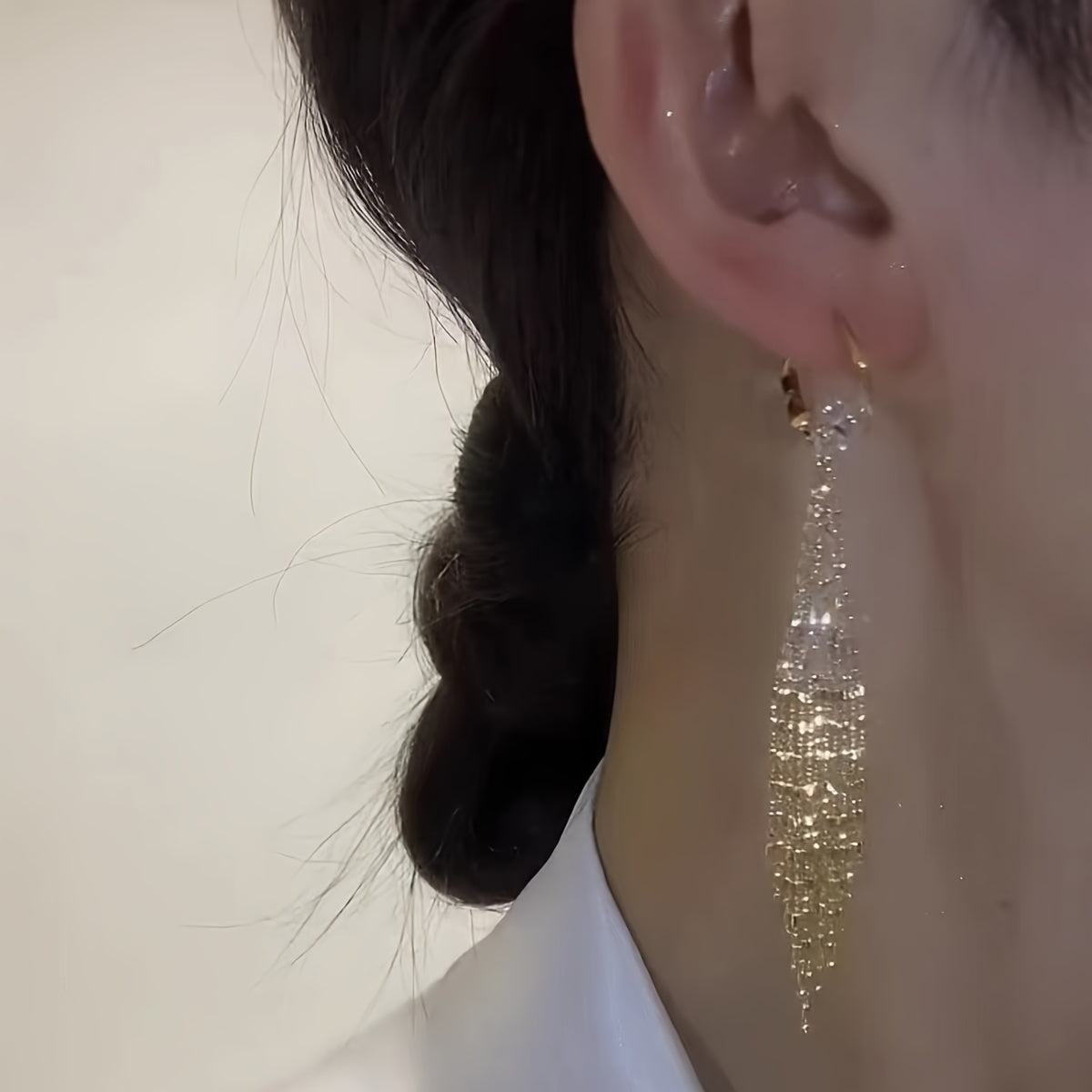 Elegant Tassel Earrings with Zirconia for Casual and Formal Wear