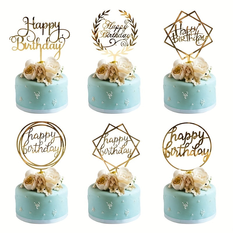 Golden Birthday Acrylic Cake Topper for Celebrations Baby Shower Party Decorations