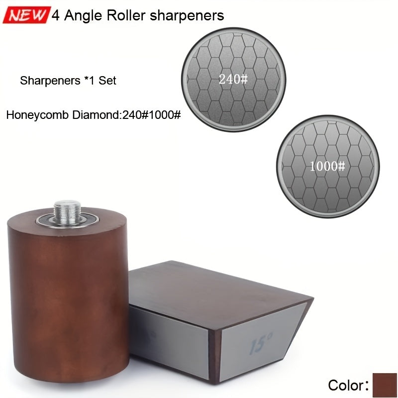 Four-Angle Hob Sharpener with Diamond Abrasive, Adjustable Angles for Kitchen Use