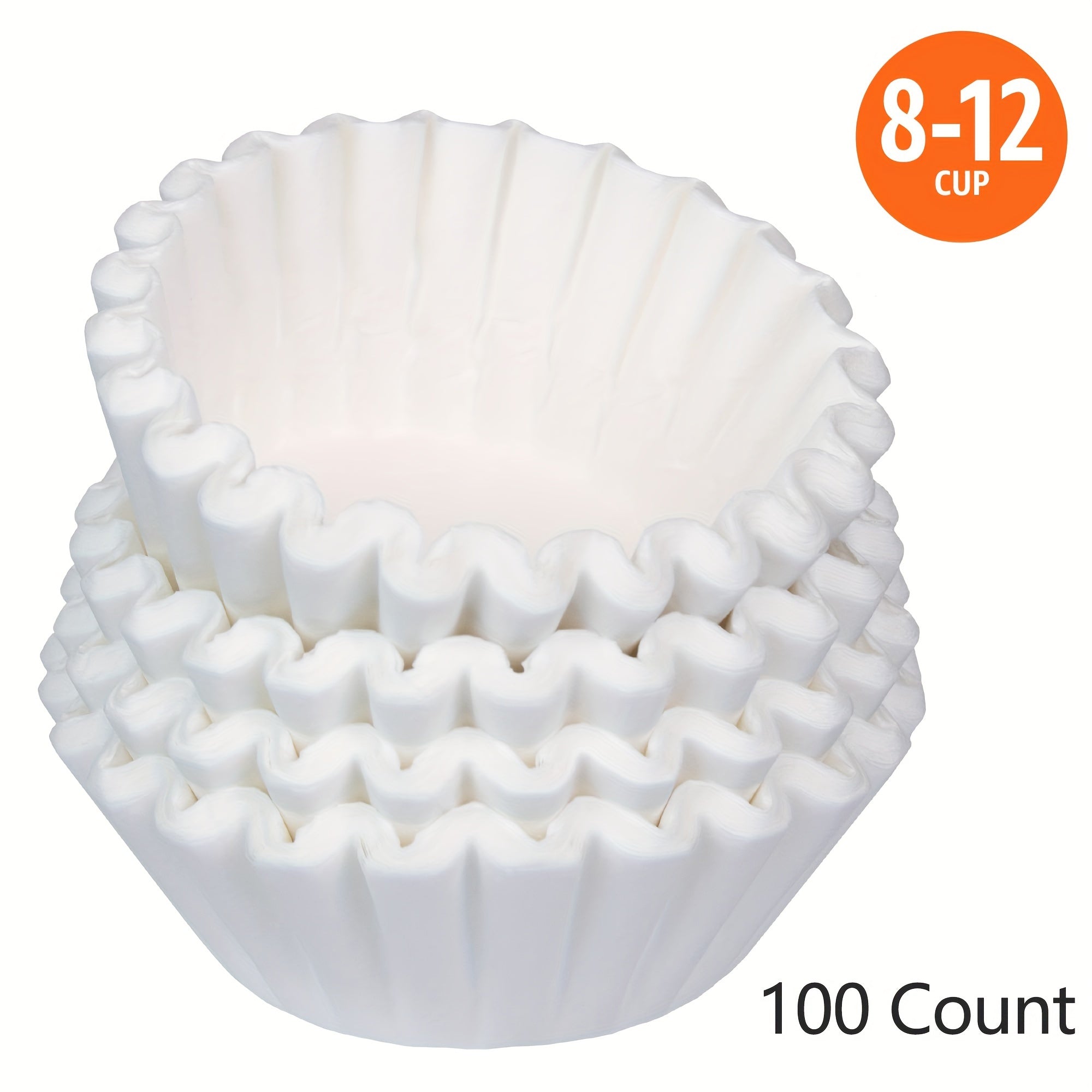 White Coffee Filters for 8-12 Cup Coffee Makers 100 or 200 Pack