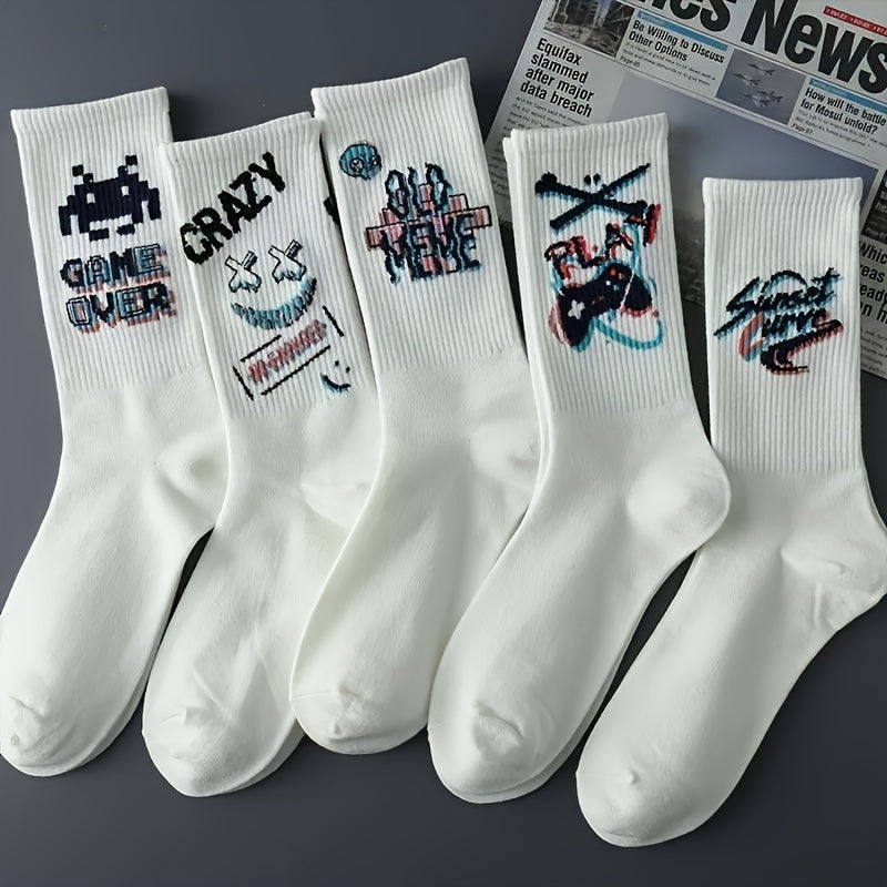 8 juft rang-barang geometrik naqshli jamoa paypoq polyester spandex uchun skeletli sport, basketbol