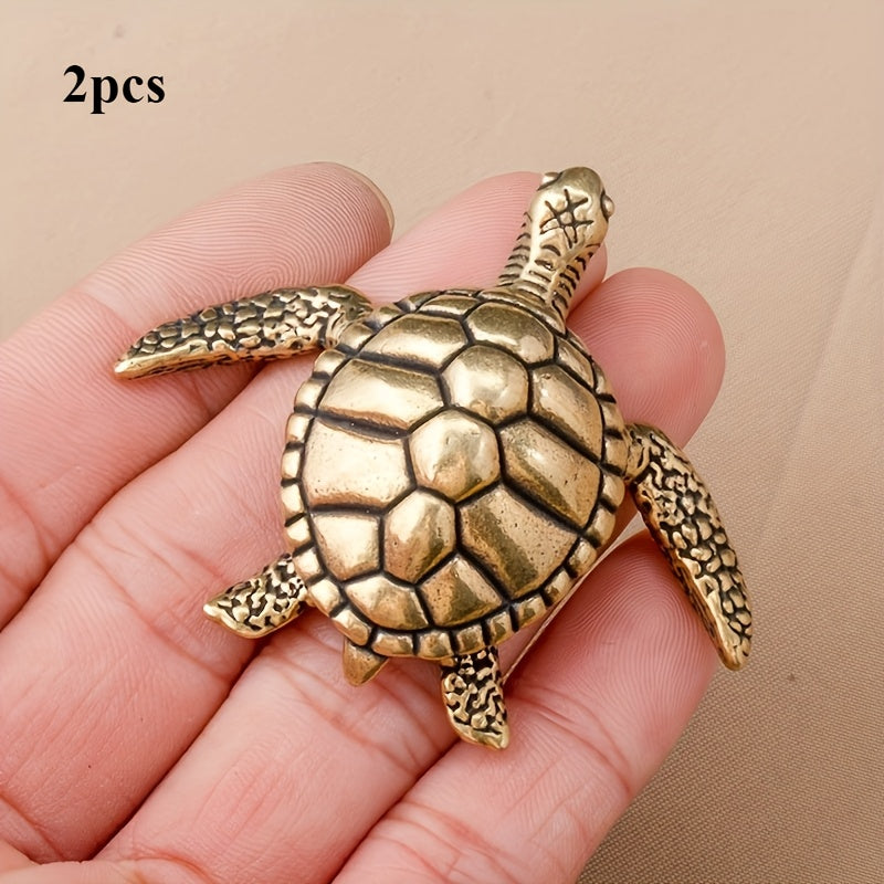 Brass Turtle Figurine for Home Office Decor Good Luck Gift