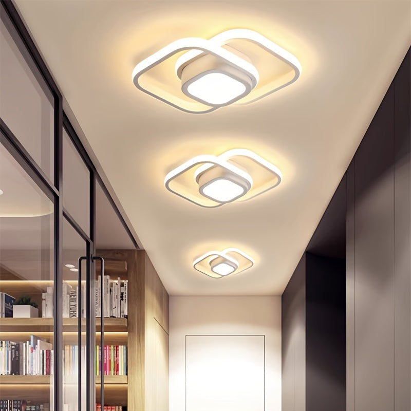 Square LED Ceiling Light Energy-Saving Dimmable for Bedroom Bathroom Kitchen White Black