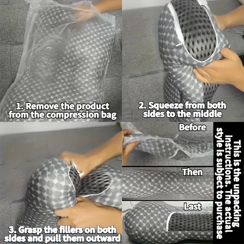 Soft Polyester Neck Pillow with Ergonomic Design for Pain Relief Adjustable for All Sleeping Positions