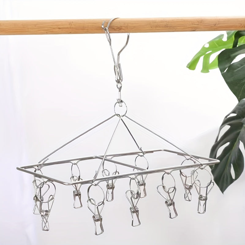 Large Capacity Metal Socks Hanger with Rotating Hook Durable Clothes Drying Rack for Bathroom Bedroom Closet