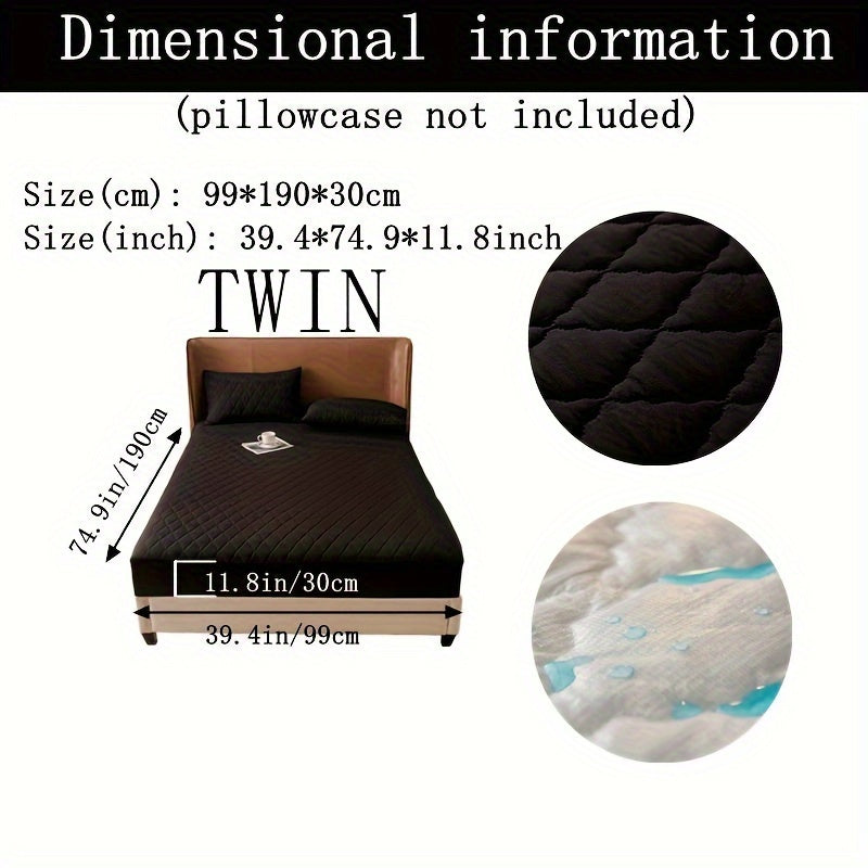 Waterproof Fitted Sheet with Geometric Embossed Pattern Deep Pocket Bed Sheet for Bedroom and Guest Room