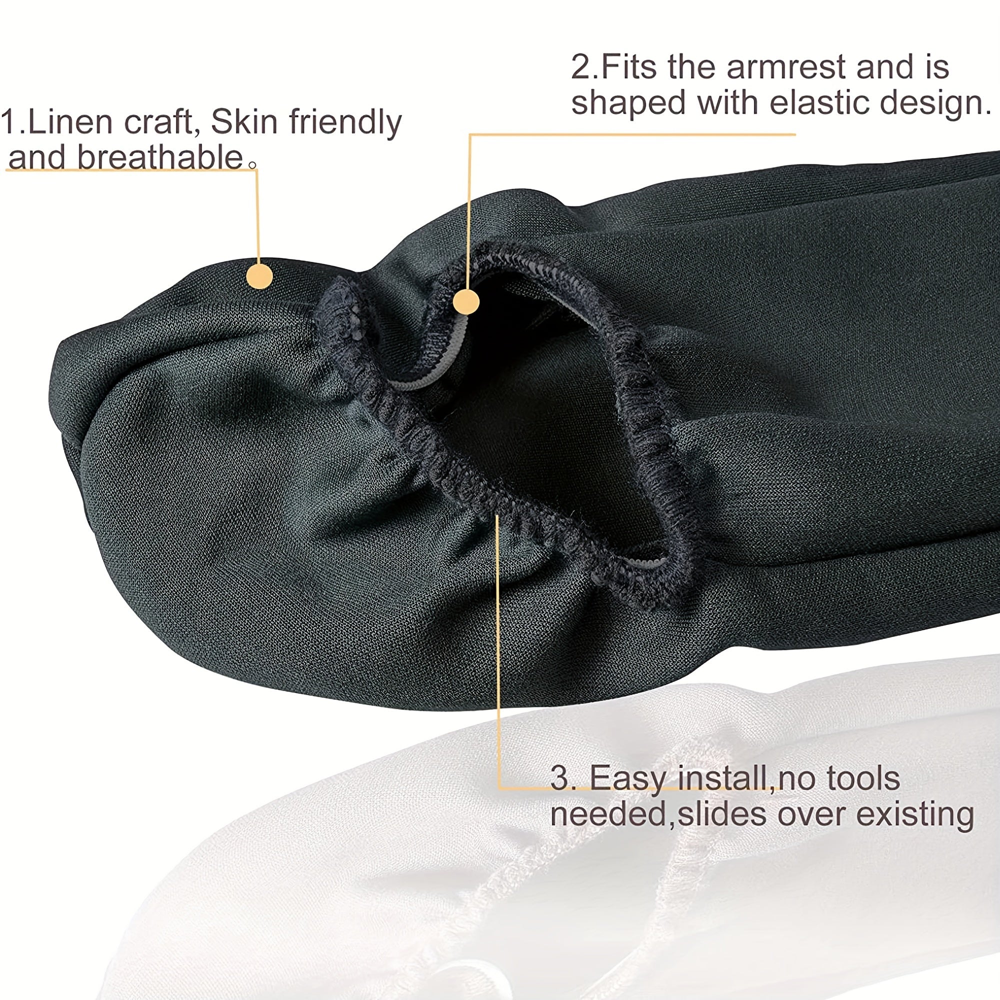 Paquete de 2 fundas para reposabrazos del asiento delantero del coche, protectores de tela, fundas para reposapiés universales para furgoneta y autobús