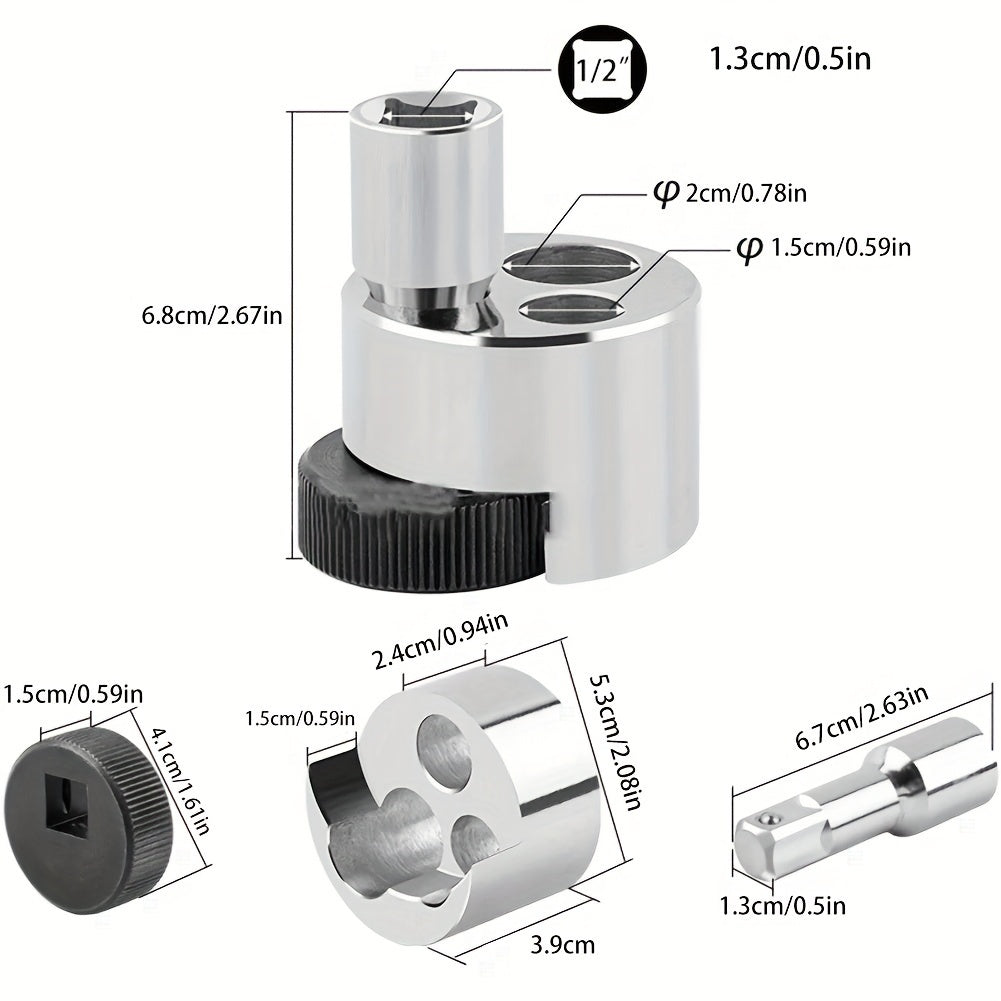 Heavy Duty Steel Bolt and Nut Extractor Tool, Adjustable 1/4” to 3/4” Drive Ratchet for Cars and Trucks
