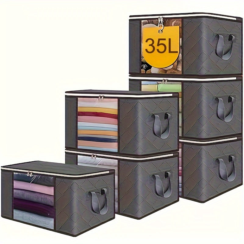 Большие 90L сумки для хранения с ручками и молниями для организации шкафа, упаковка 6 шт.