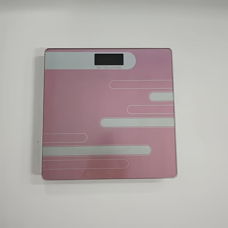 LCD displeyli shisha korpusli vazn o‘lchagich, hammom uchun portativ, batareyali ishlaydi.