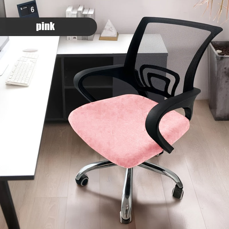 1 шт. Серебристый бархатный чехол для подушки для офисного стула/табурета, защита от царапин для домашних животных, высокая эластичность, толстый, мягкий, машинная стирка, легкая установка, обновите вашу старую поверхность