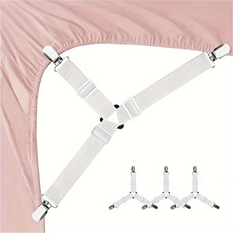 Set of 4 Bed Sheet Clips Adjustable Mattress Sheet Holders Bed Cover Secure Clips