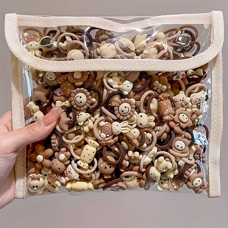 Qizlar uchun chiroyli multfilm uslubidagi soch bog‘lamlari 10-50 dona, partiyalar va bayramlar uchun soch aksessuarlari