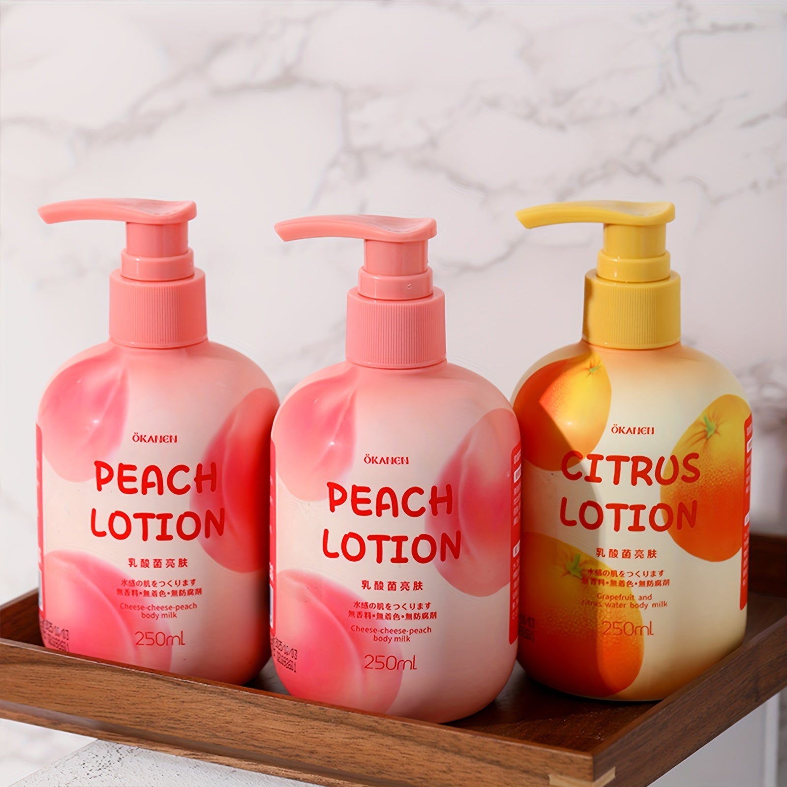 Loción corporal unisex para piel seca con ácido hialurónico y vitaminas C y E, aroma a durazno cítrico