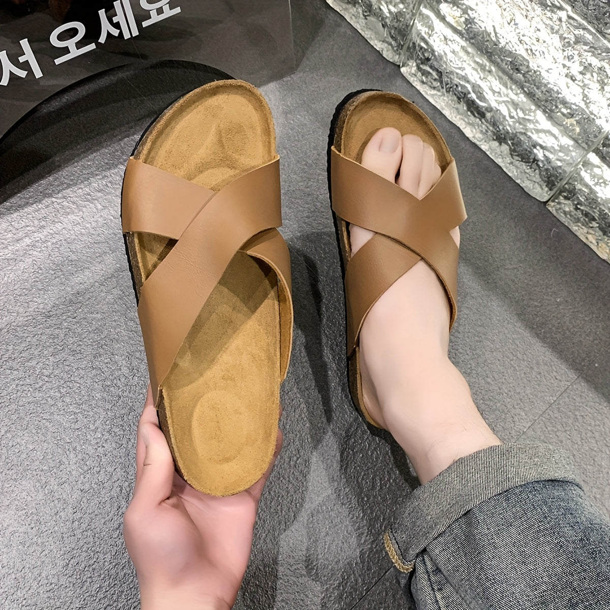 Erkaklar uchun ichki va tashqi foydalanish uchun zamonaviy ochiq barmoqli uy poyabzallari.