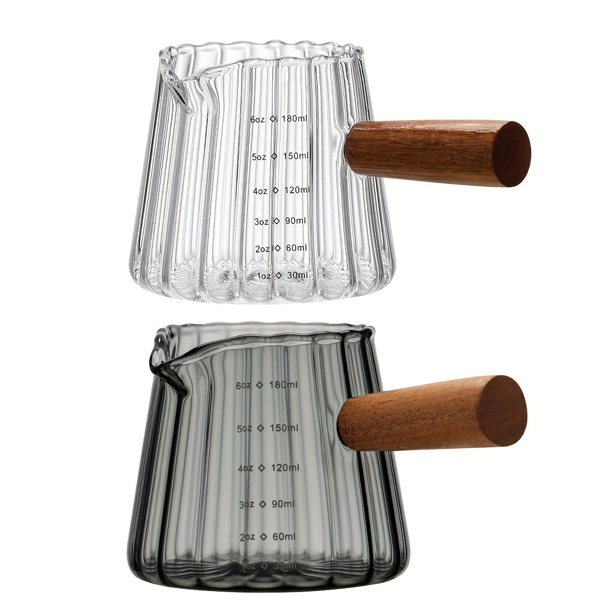 6oz Glass Coffee Cup with Wooden Handle Insulated Reusable for Coffee Tea