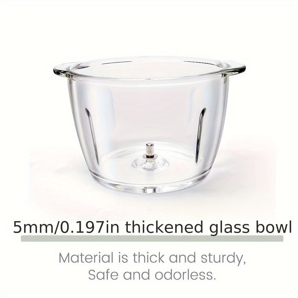 Electric Food Chopper and Processor 8-Cup 300W with 4 Blades 1.2L Glass Bowl