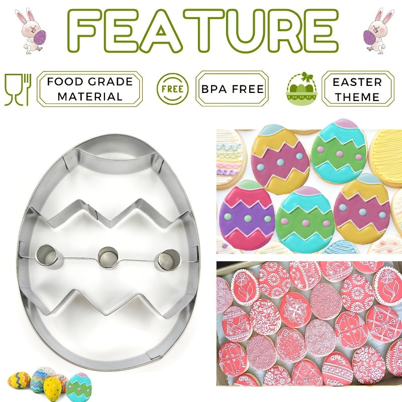 Easter Cookie Cutter Stainless Steel Egg Mold for Baking and Clay Sculpting