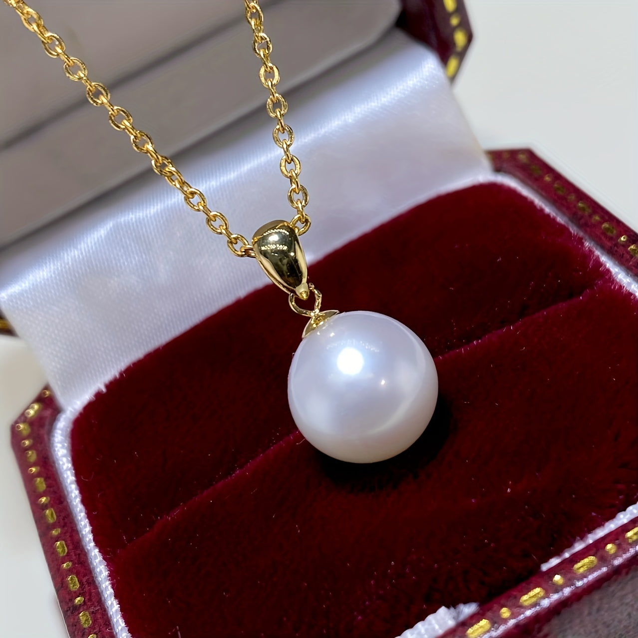 Freshwater Pearl Necklace with Melon Seed Pendant for Women Jewelry Gift