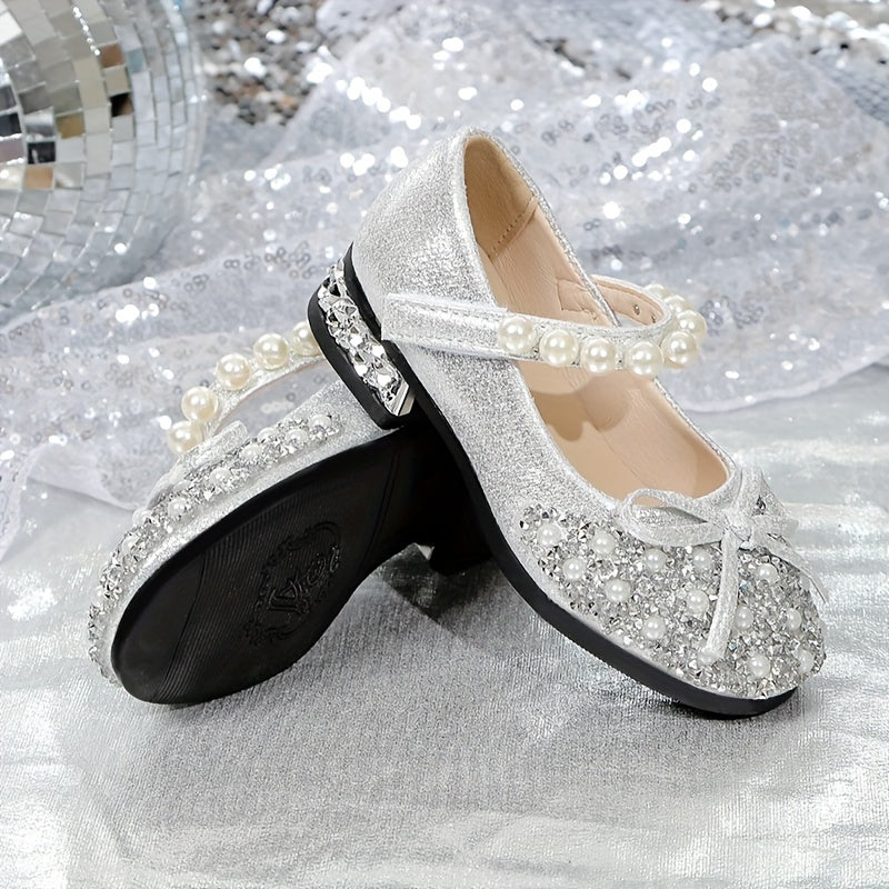 Kids Girls Summer Crystal Princess Shoes Soft Soles Casual Fashion with Bow