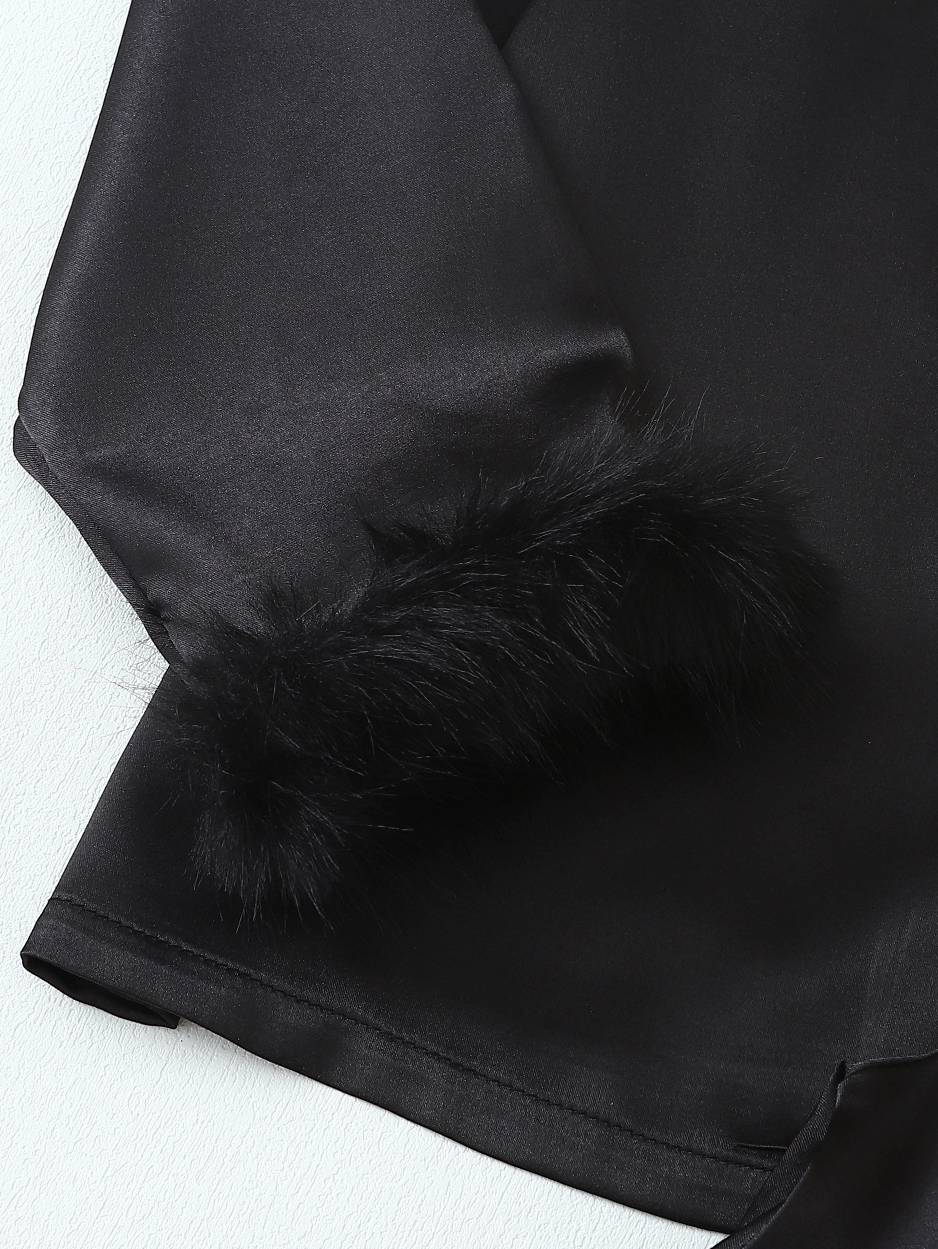 Teen Black Long Sleeve Pants Set Polyester Casual Fall