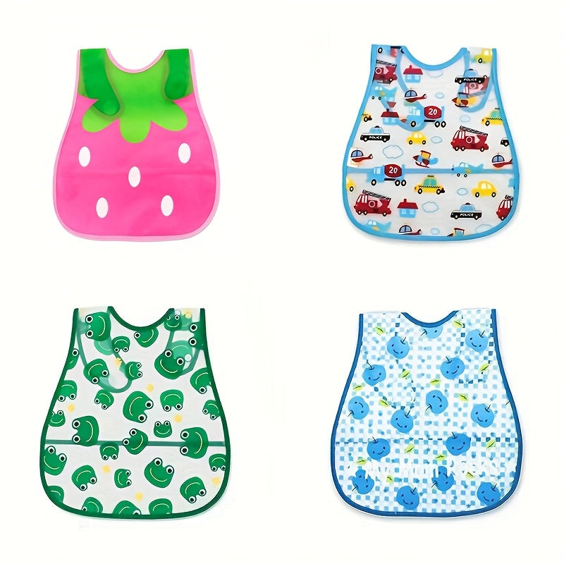 Waterproof Baby Bib for Boys and Girls with Snap Closure and Dirt-Resistant Pockets