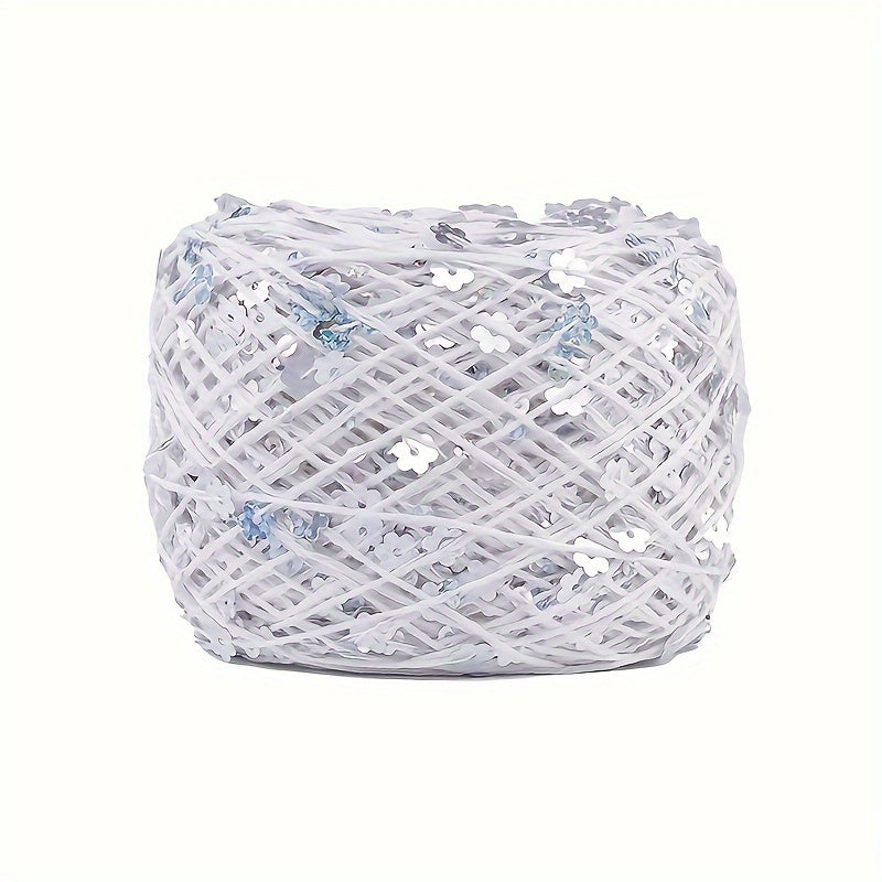 Sequin Cotton Yarn for Hand Knitting and Crocheting 50g White Red Black Beige