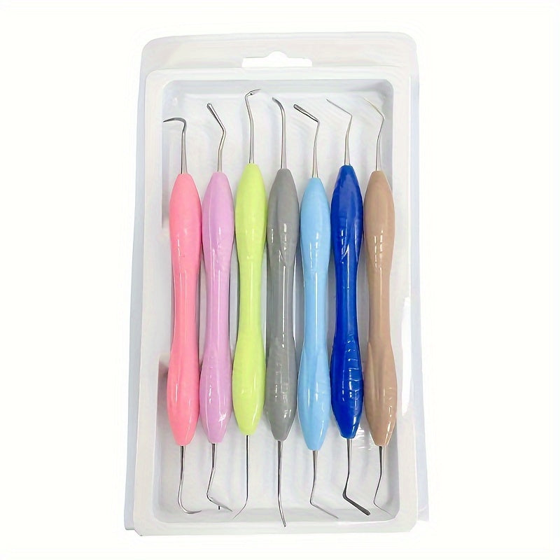 7 Colorful Stainless Steel Dental Restorative Instruments for Strong Grip Filling