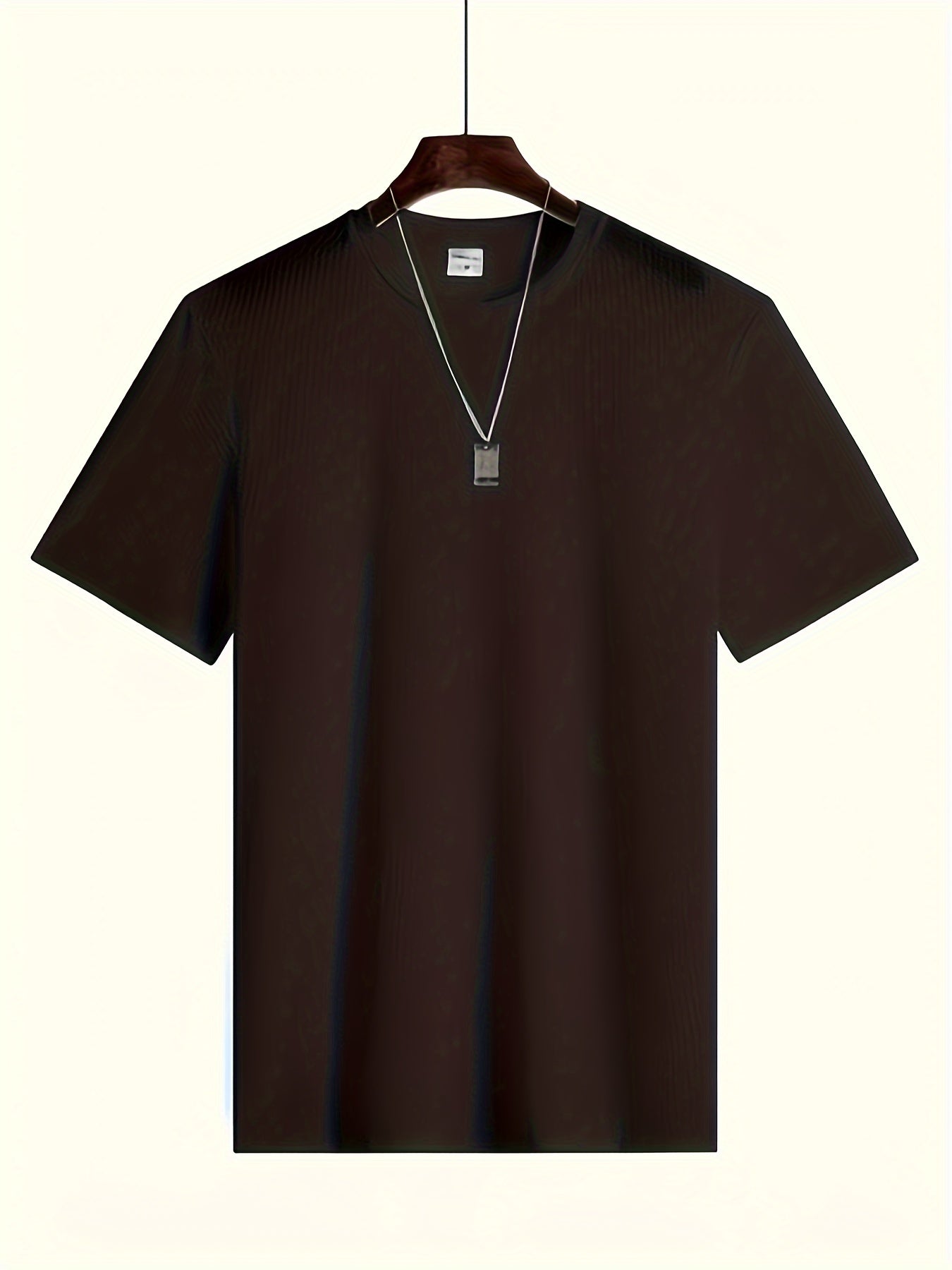 Мужская футболка с коротким рукавом и круглым вырезом для полных, дышащая, летняя, однотонная, классический крой