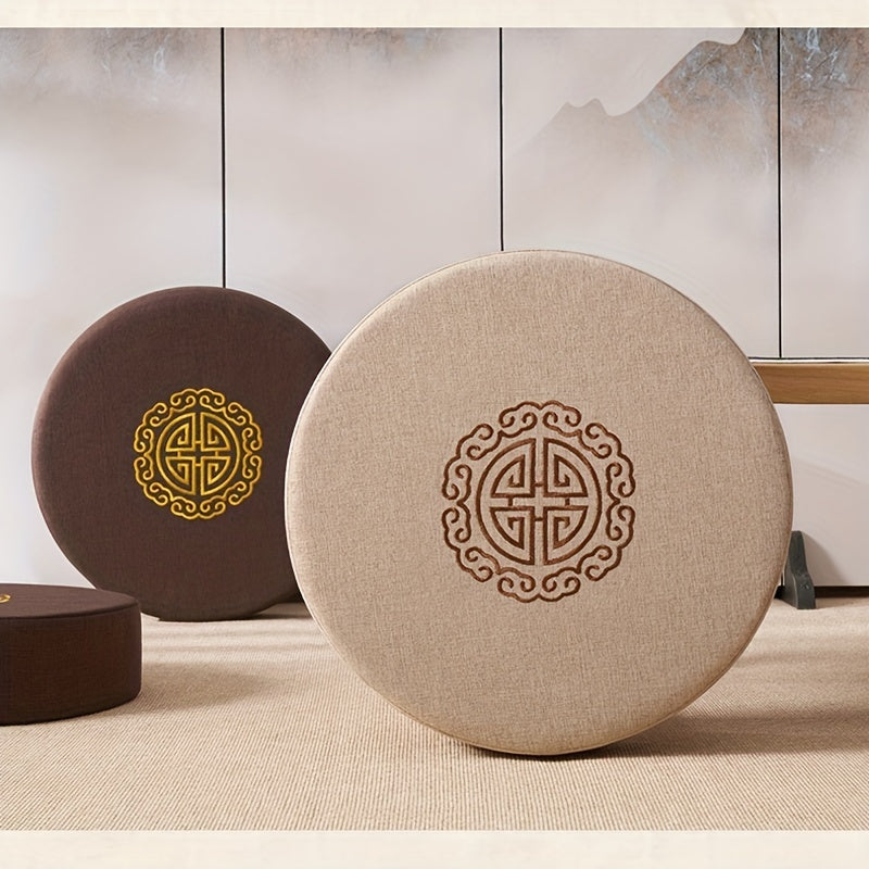 Round Tatami Floor Pillow for Meditation Non-Electrical Woven Fabric Cushion