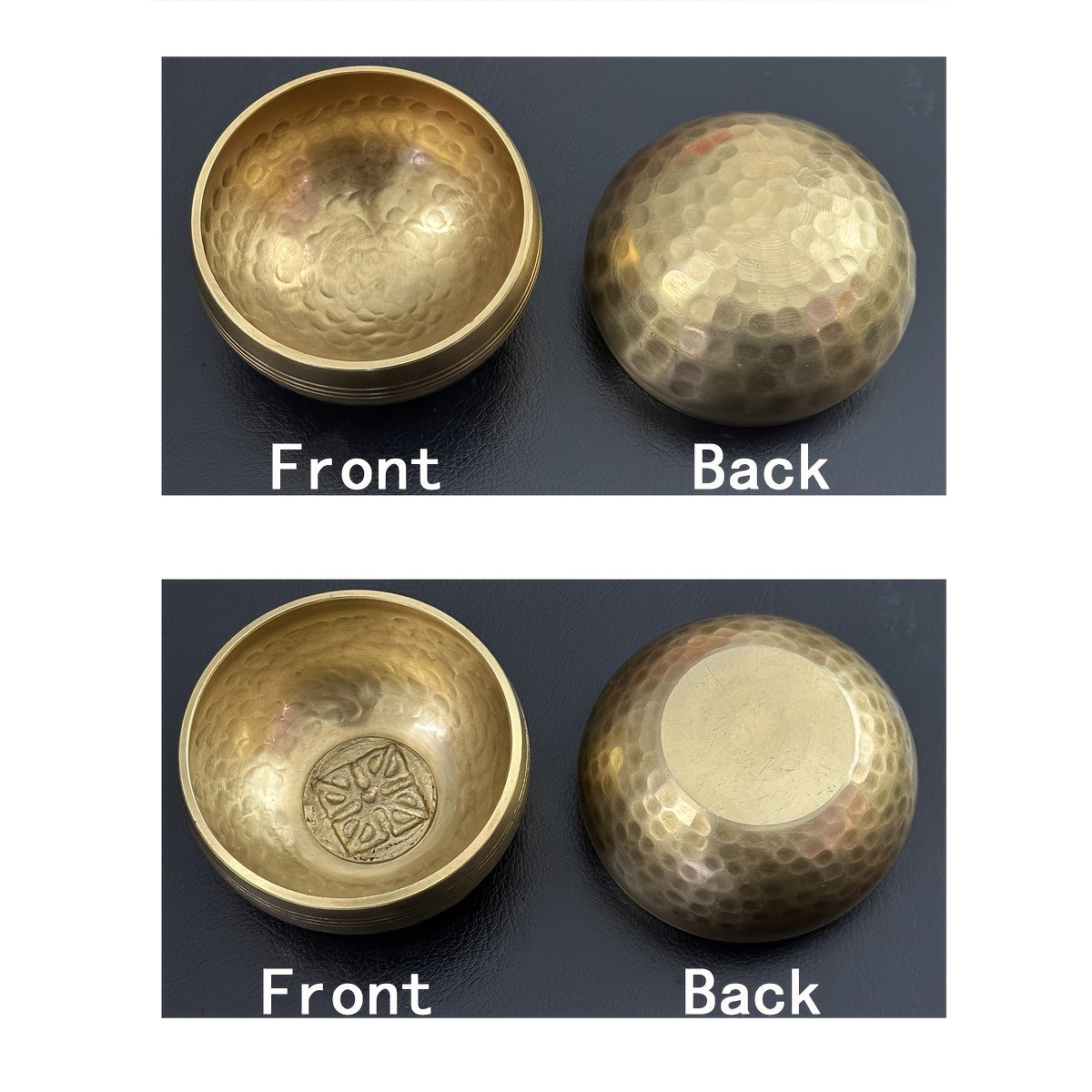 3.15 dyuymli ovozli chashka meditatsiya yoga uchun aksessuarlar bilan qora, sariq, oltin