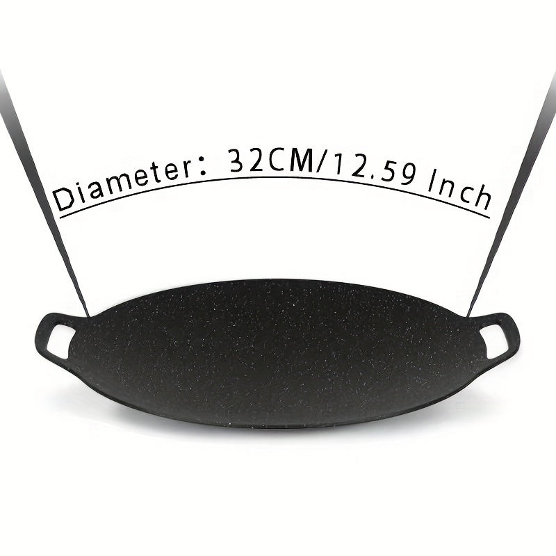 Топ-продажа: Универсальная чугунная сковорода с двумя ручками - антипригарная круглая сковорода для блинов, оберток, гриля и не только - идеальна для домашних блюд и профессиональных кулинарных шедевров, подходит для роти, крепов и обжаривания мяса.