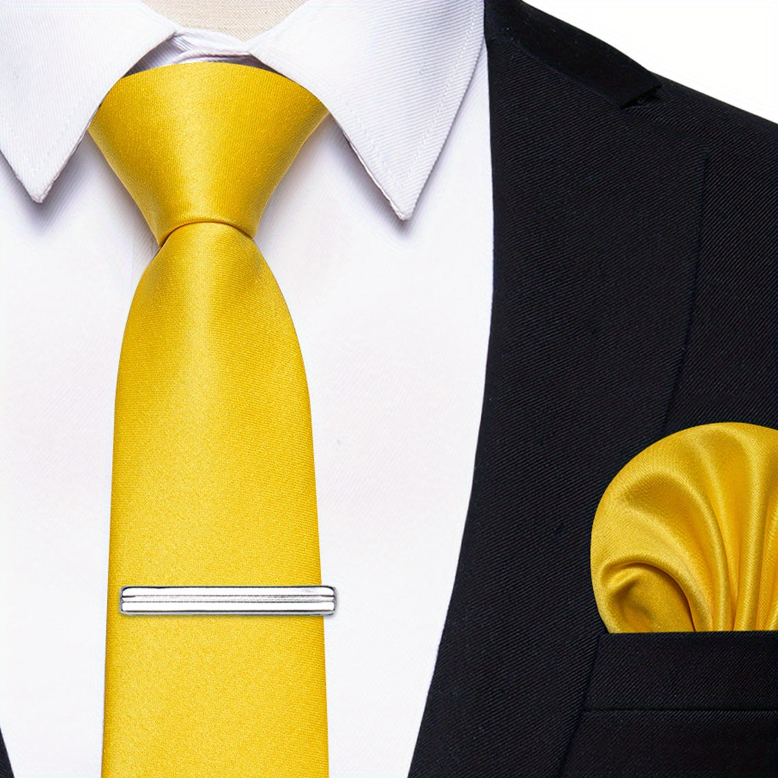 Erkaklar uchun bir rangli galstuk klipi, to'ylar, partiyalar va rasmiy kiyimlar uchun