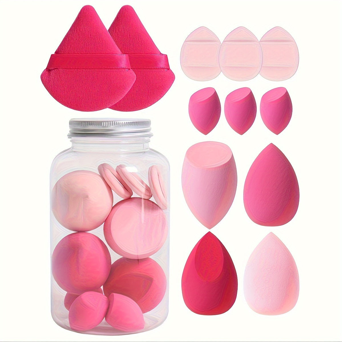 Set de 12 esponjas de maquillaje sin látex para base líquida y corrector