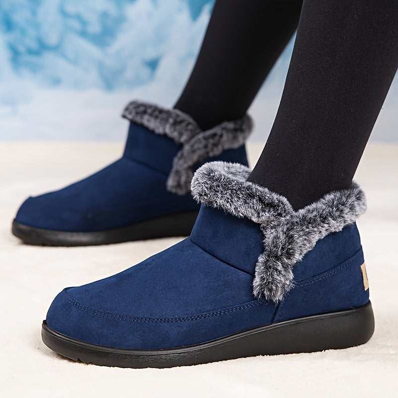 Women's Winter Snow Boots Fleece-Lined Low-Top Waterproof Warm