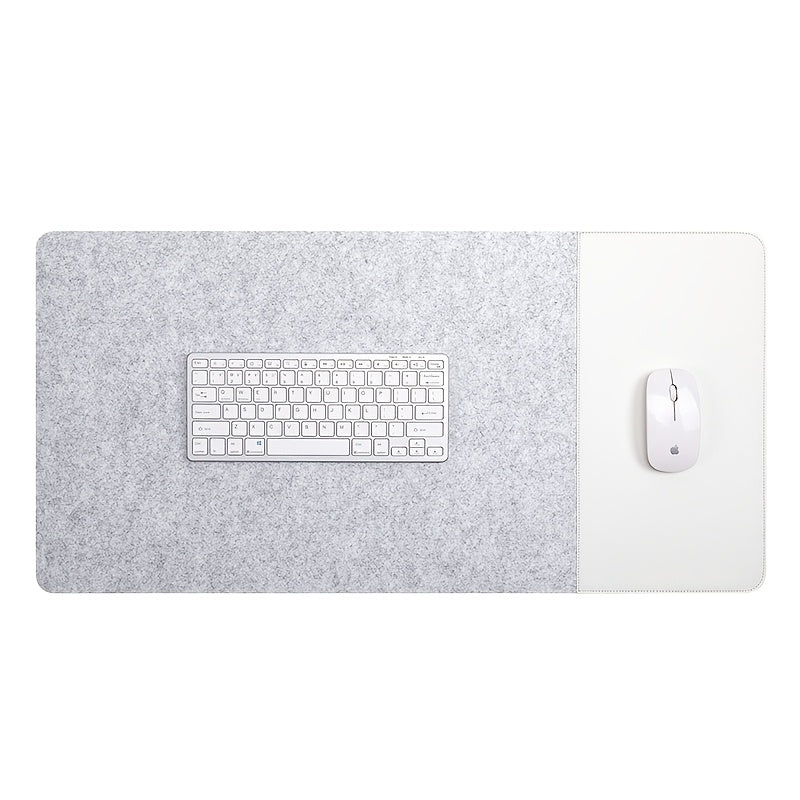 Large Gaming Mouse Pad with Anti-Slip Felt Faux Leather Wrist Support for E-Sports Office Use