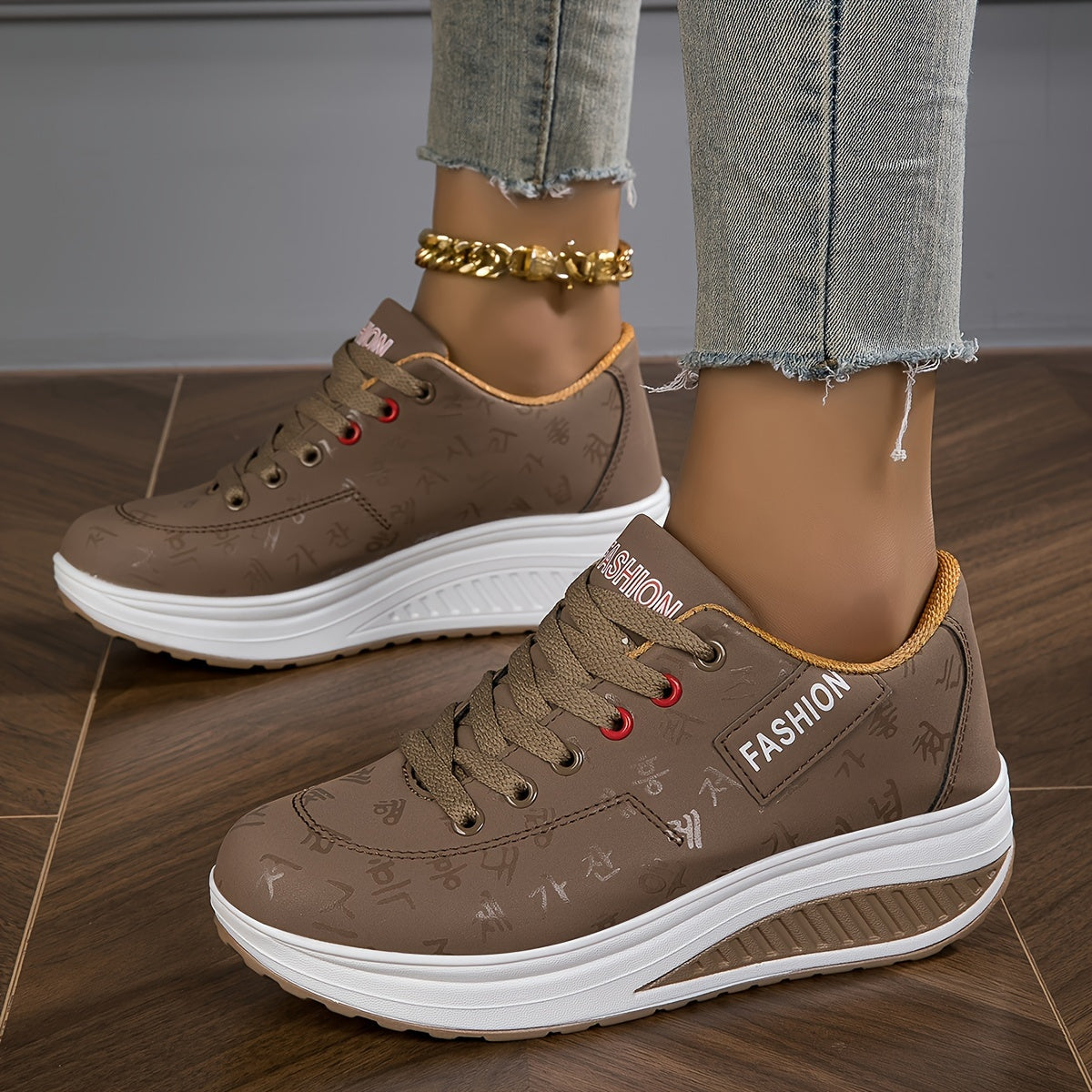 Women's Casual Synthetic Rocker Shoes Comfortable Leisure Footwear