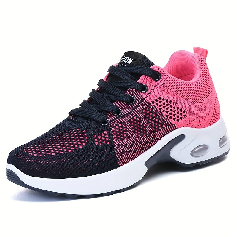 Zapatillas de correr casuales y de fitness con bloque de color transpirable para mujer