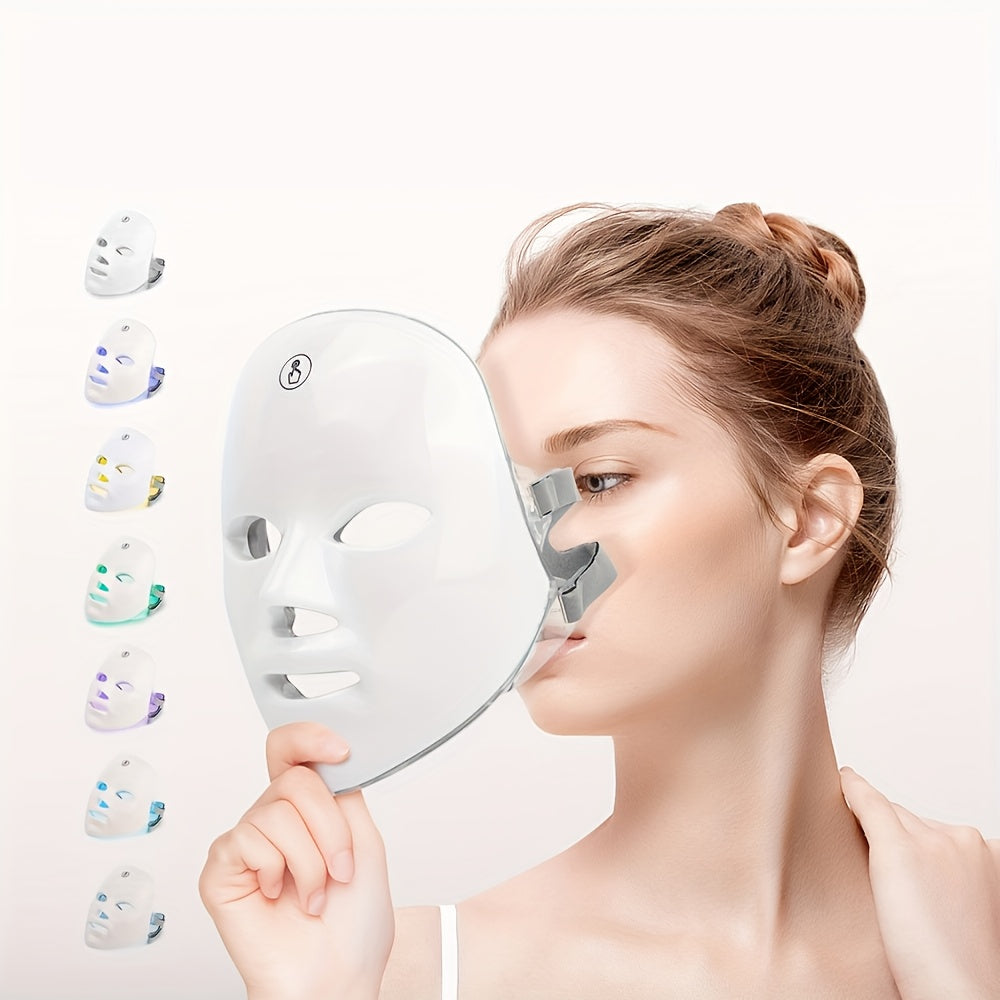 USB Rechargeable Facial Mask with 7 Colors Touch Screen Adjustable Modes for Men Women