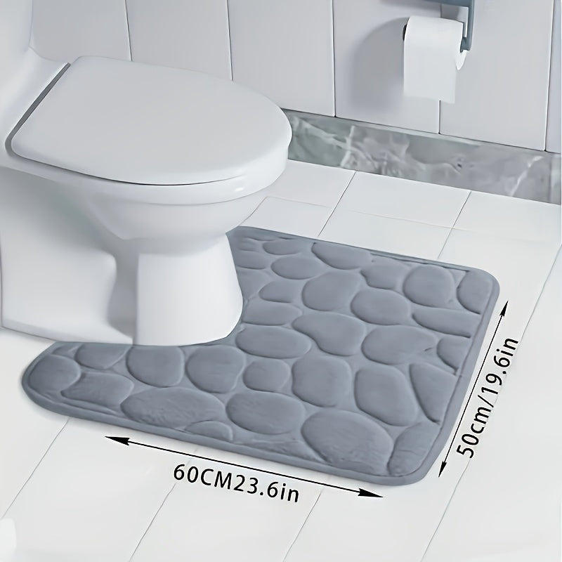 Alfombra de baño de espuma viscoelástica antideslizante, absorbente, de secado rápido, grande y suave