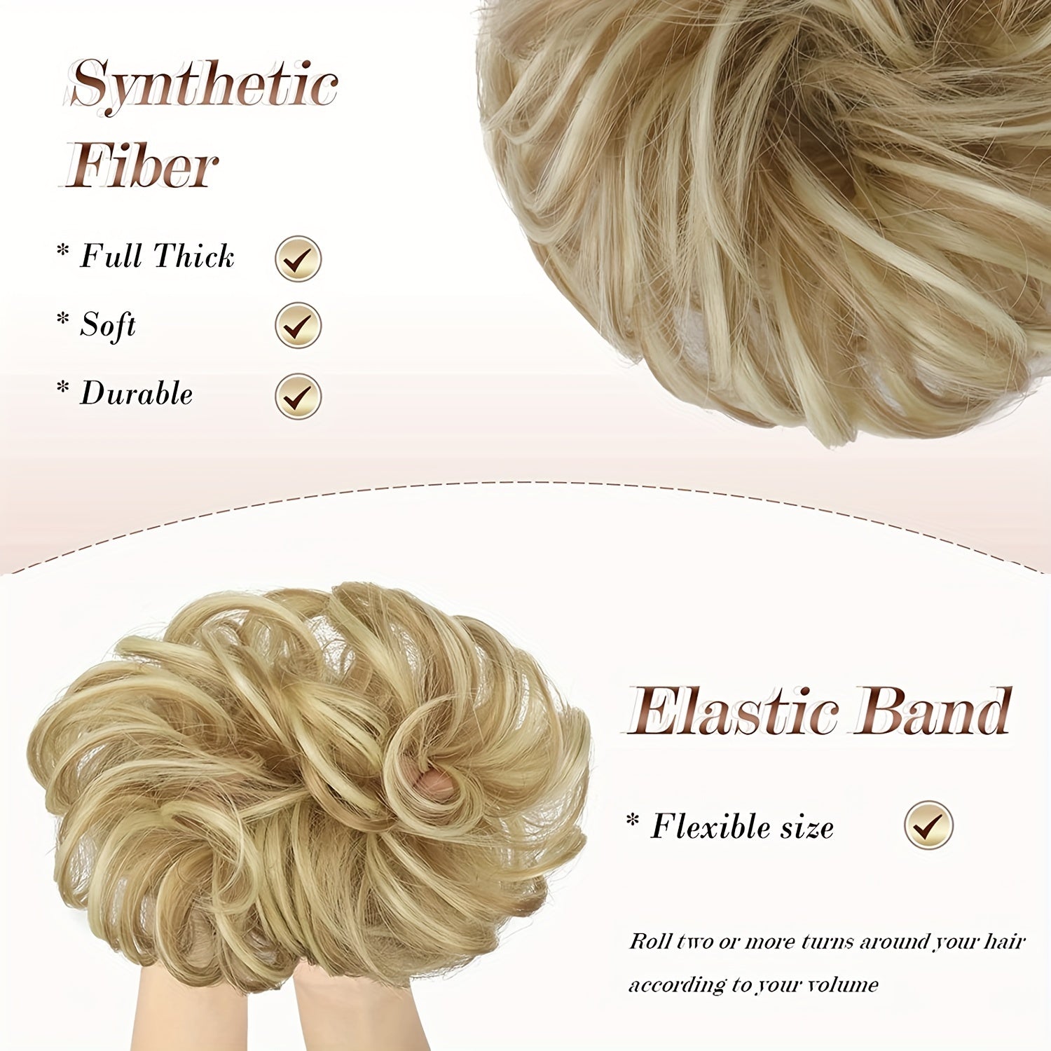 Women's Synthetic Curly Hair Bun Extentions for Thin Hair