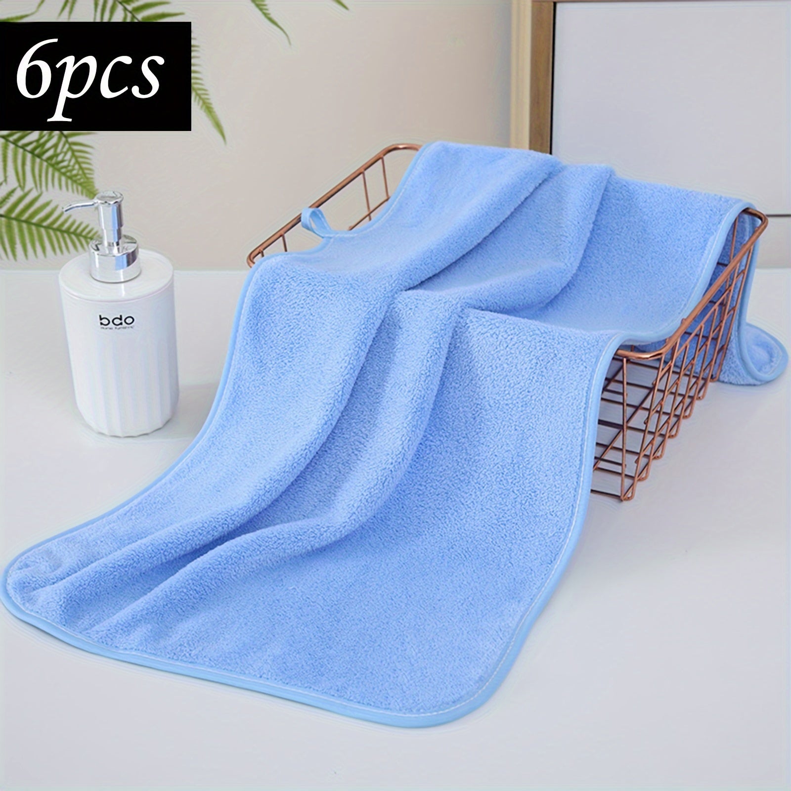 Juego de 6 toallas de mano de microfibra absorbentes, de secado rápido, ligeras, 34.8x74.9cm