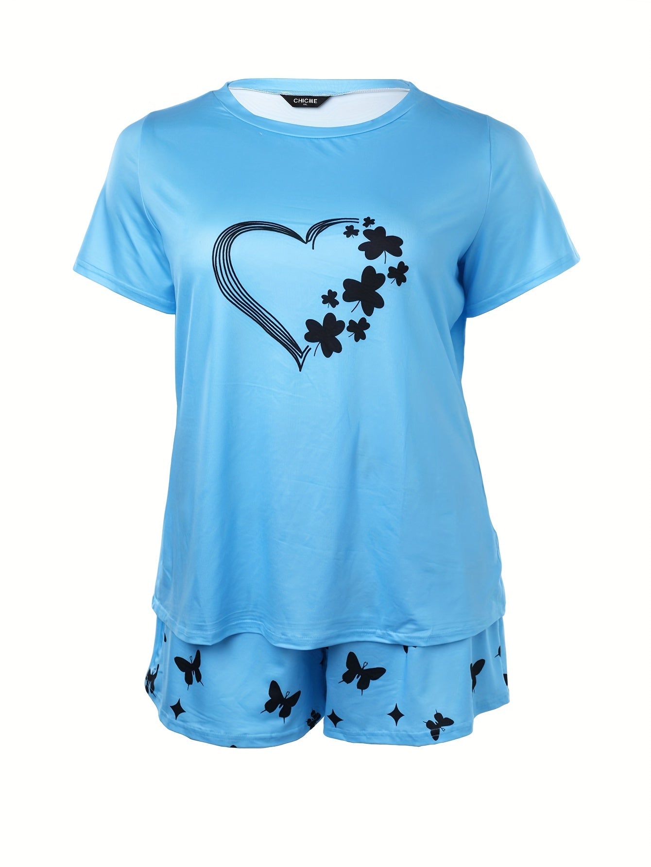 Women's Loungewear Set Short Sleeve Printed T-Shirt Pants Comfortable