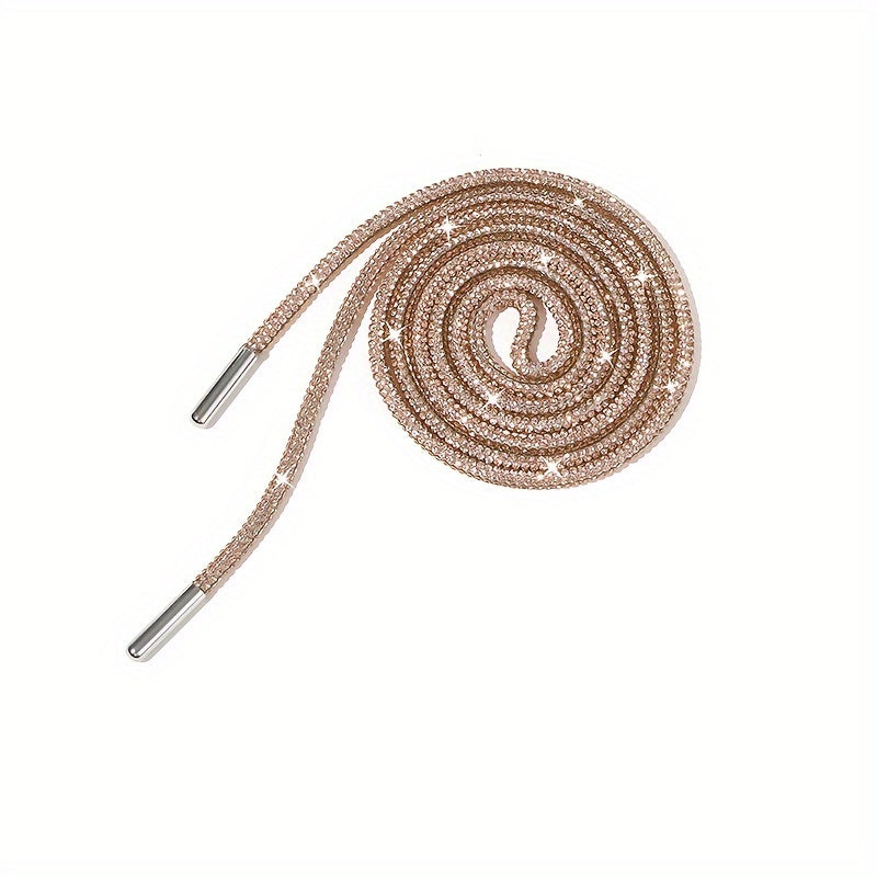 Unisex Rhinestone Shoelaces Solid Color Twist Ribbon DIY Shoe Accessories