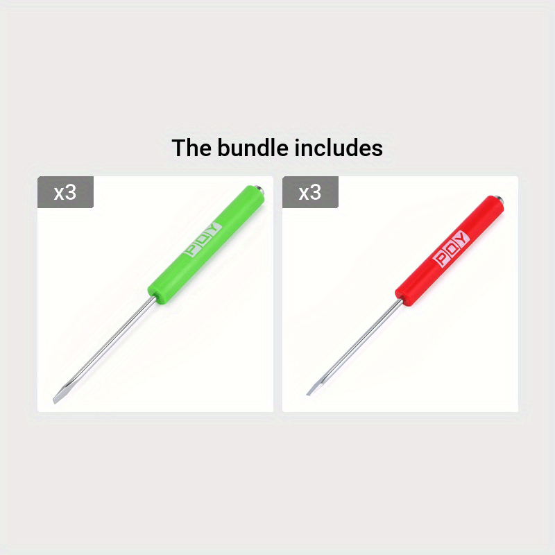 Mini Magnetic Slotted Screwdriver Set for Pocket Clips with Plastic Body