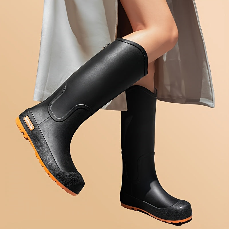 Женские резиновые сапоги PVC на Slip-On, водонепроницаемые сезонные садовые обувь