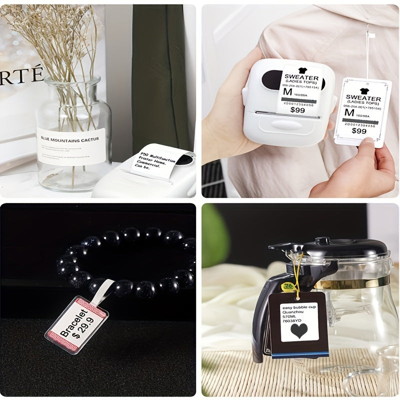 Portable Thermal Label Printer for Android iOS with 40x30mm Stickers